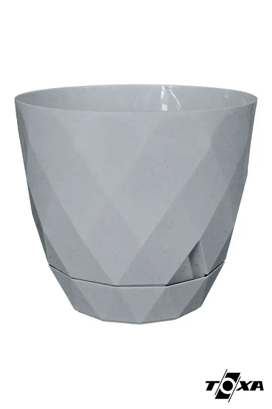4.8lt Ø22x19,3sm Baklava naqshli taglikli dekorativ plastik guldon Yakamoz No4 Granit kulrang-GRANIT KULRANG - 3