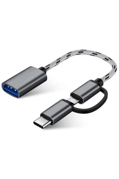 4901 Usb 3.0 Otg To Type C Micro Usb Data Şarj Çevirici Dönüştürücü Adaptör - Modazone