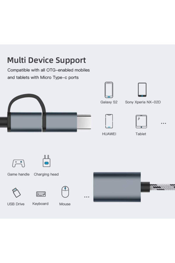 4901 USB 3.0 OTG в Type C Micro USB адаптер для передачи данных и зарядки - 3