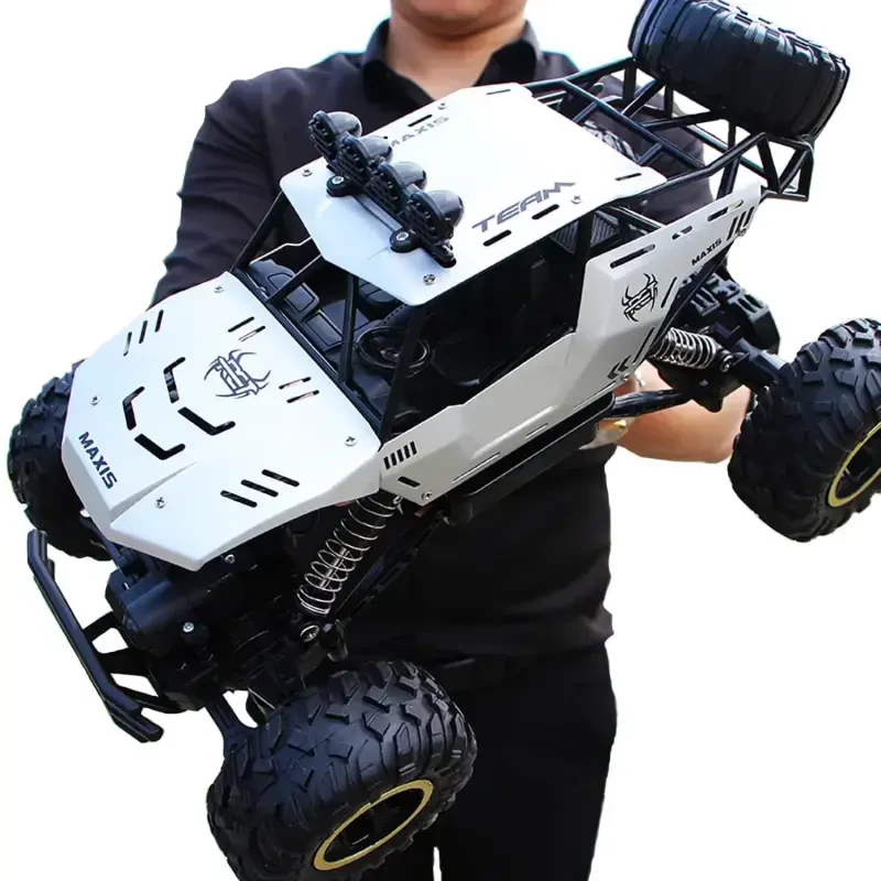 4DRC 1:12 RC Car, внедорожный грузовик с дистанционным управлением, металлический корпус 2.4G 4WD, с 2 батареями, машинки для мальчиков и подарок для детей, серебристый - 11