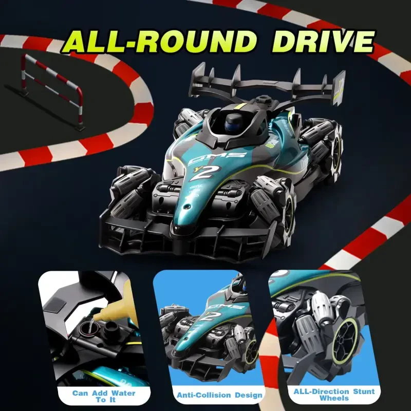 4DRC RC Racing Car, 1:12 4WD Toy Cars Buggy, 2.4Ghz High Speed Remote Control Car. Drift car, sideways driving, with watch control. For boys & kids. Blue. - 3