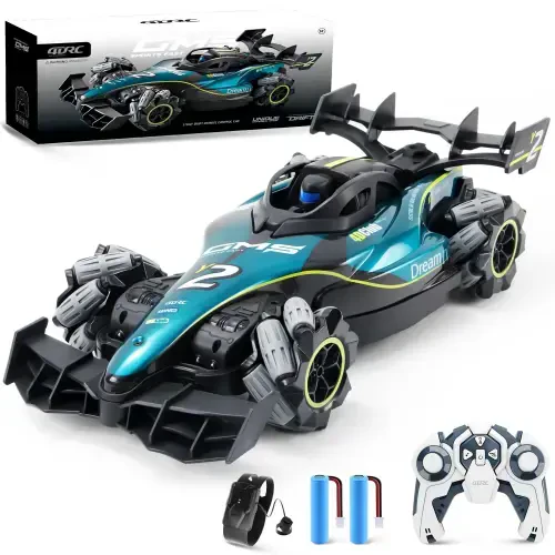 4DRC RC Racing Car, 1:12 4WD Toy Cars Buggy, 2.4Ghz High Speed Remote Control Car. Drift car, sideways driving, with watch control. For boys & kids. Blue. - 10