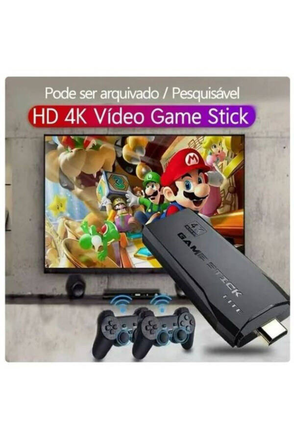 4K Android TV Stick and Retro Game Console with 10000 Games 64GB Black - 2