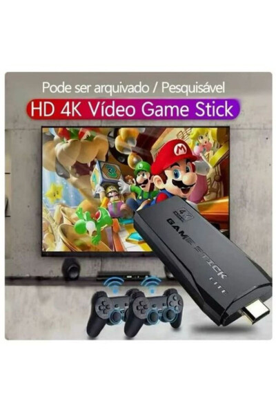 4K Android TV Stick va Retro O'yin Konsoli 10000 ta O'yin bilan 64GB Qora - 2