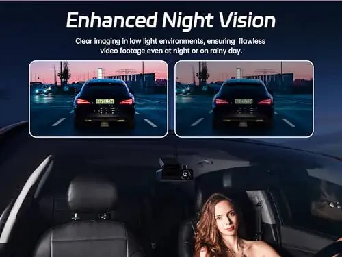 4K Dash Cam Front and Rear, 64GB SD Card, Pelsee 4K+1080P Dual Dash Camera for Cars, Wi-Fi & App Control, 1.5’’IPS Display Car Camera, Voice Control, Night Vision, 24H Parking Mode, G-Sensor - 4