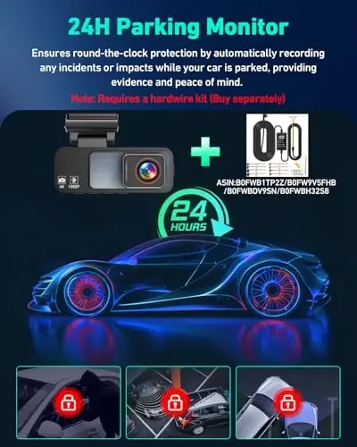 4K Dash Cam Front, Built-in 5GHz WiFi & APP Control, Dash Camera for Cars W/ 32GB Included, 3.2