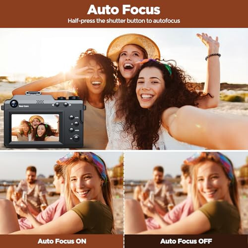 4K Digital Camera 64MP Dual Lens Vlogging Camera with Autofocus, 3.0'' Screen YouTube Camera with Flash 18X Zoom Point and Shoot Digital Camera with 64G Card and 2 Batteries, Compact - 2