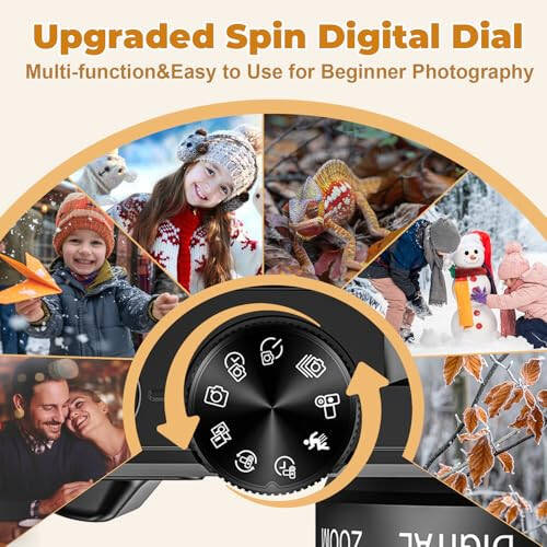 4K Digital Camera - Digital Cameras for Photography - 64MP Vlogging Camera for YouTube - Autofocus Video Camera 3'' 180° Flip Screen with 18X Zoom - Compact Travel Cameras with 32GB SD Card & 2 Batteries - 5