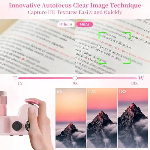 4K Digital Camera for Photography 64MP Autofocus Vlogging WiFi Camera for YouTube Video Compact Travel Vintage Point Shoot Cameras with 16X Zoom, 64GB Card, Selfie Lens, 2 Batteries+Charger(Pink) - 16