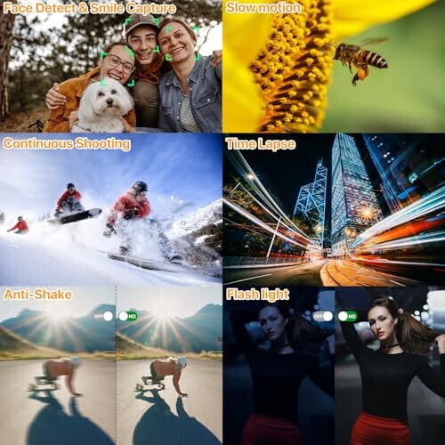 4K Digital Camera for Photography Auto-Focus Vlogging Camera for YouTube Video with 3'' 180° Flip Screen 16X Anti-Shake 4K Camera Compact Cameras with SD Card, Flash, 2 Batteries - 6