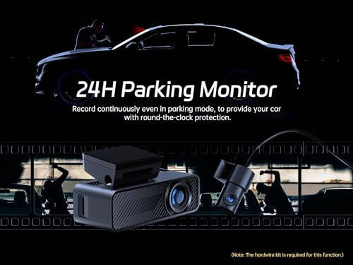 Pelsee P1 Duo 4K Dash Cam Front and Rear, 64GB SD Card, 4K+1080P Dual Dash Camera for Cars, Wi-Fi & App Control, 1.5’’IPS Display Car Camera, Voice Control, Night Vision, 24H Parking Mode, G-Sensor - 3