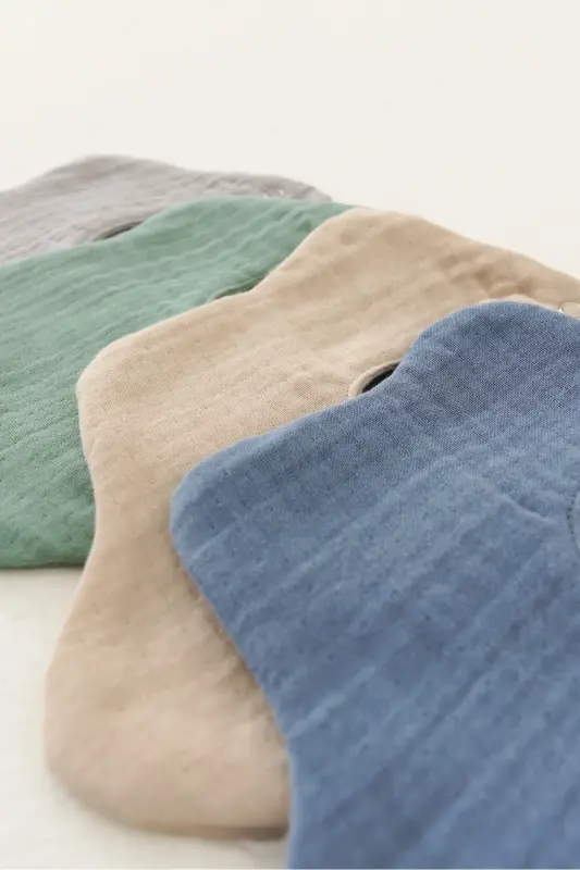 4'li %100 Organik Paxta 8 Qavatli Multi Muslin Gul O'g'il Bola So'lak, Ovqat Oldi, Yoqalik(MODEL 1) - 5