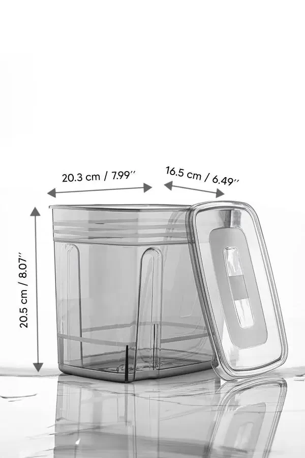 4'lü 5,5 Litre Jumbo Boy Lena Un Kabı - Kapaklı Erzak Bakliyat Saklama Kabı - Malzeme Saklama Kutusu-Antrasit - 3