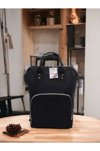 4'lü Büyük Doğum Seti (HASTANE ÇIKIŞI, BEBEK BAKIM SIRT VE OMUZ ÇANTASI, KUNDAK)-SİYAH - 3