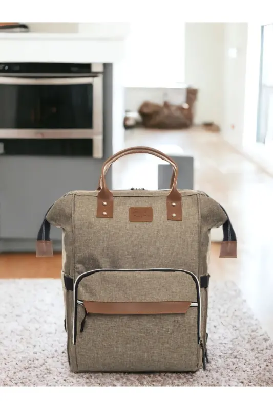 4’lü Doğum Seti (10 PARÇA %100 PAMUK HASTANE ÇIKIŞI, NOHUT KUNDAK, BEBEK BAKIM OMUZ VE SIRT ÇANTASI)-GRİ - 3