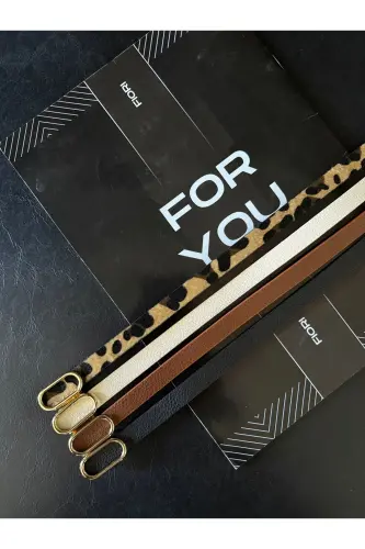 4’lü Fırsat Ürünü Ithal Oval Gold Tokalı Ince Kemer, Pantolon Kemeri, Gömlek Kemeri, Ceket Kemeri - Siyah-Taba-Bej-Leopar - 3