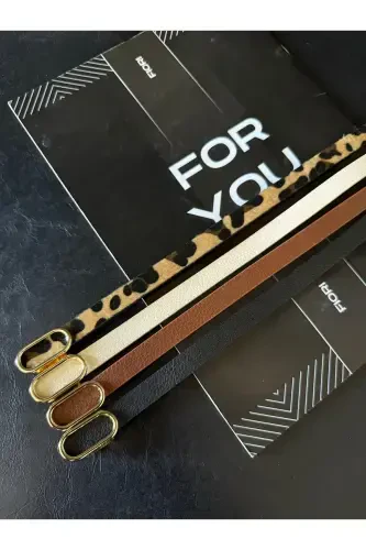 4'lü Fırsat Ürünü Ithal Oval Gold Tokalı Ince Kemer, Pantolon Kemeri, Gömlek Kemeri, Ceket Kemeri-Siyah - Modazone (1)
