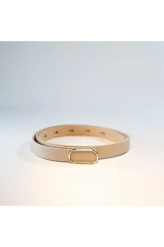 4'lü Ithal Oval Gold Tokalı Ince Kemer, Pantolon Kemeri, Gömlek Kemeri, Ceket Kemeri-SİYAH TABA BEJ BEYAZ - 7