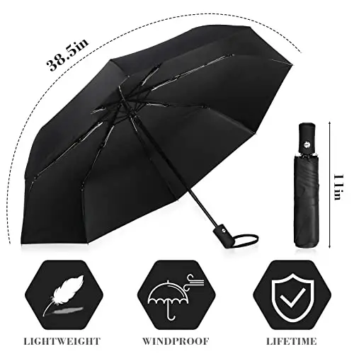 Kajaia 4 Pack Umbrellas Compact Windproof, Automatic Open and Close Folding Rain Umbrella Collapsible for Men Women Travel - 2