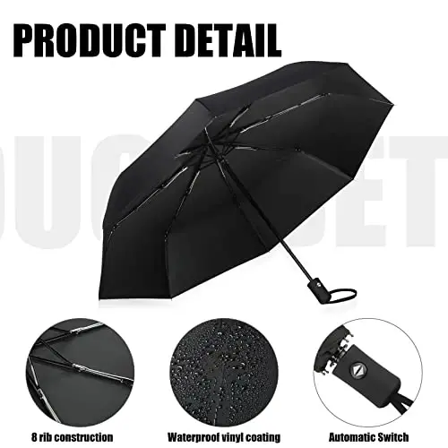 Kajaia 4 Pack Umbrellas Compact Windproof, Automatic Open and Close Folding Rain Umbrella Collapsible for Men Women Travel - 3