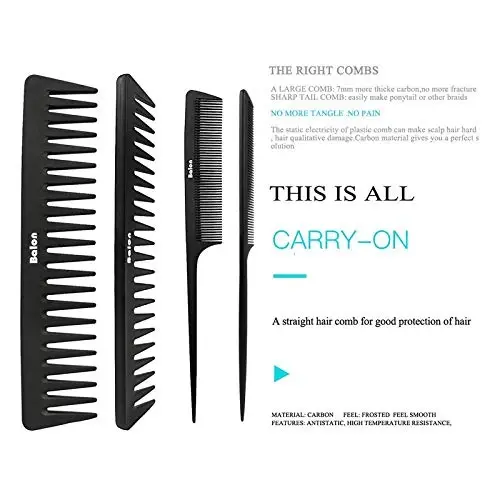 4Pcs Paddle Hair Brush, Detangling Brush and Hair Comb Set for Men and Women, Great On Wet or Dry Hair, No More Tangle Hairbrush for Long Thick Thin Curly Natural Hair - 4
