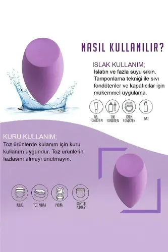 4'lü Makyaj Organizatörü Ve Sünger Seti Çok Fonksiyonlu Kozmetik Çanta - Burç Simge Desenli - 14