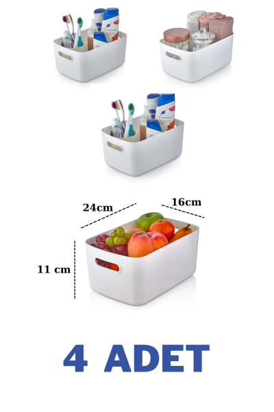 4'lü Mocha 3.5 Lt Basic Dolap Içi, Buzdolabı Düzenleyici, Banyo Organizer Sepet - 6