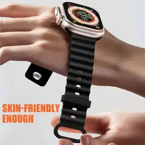 4 Pack Ocean Bands Compatible with Apple Watch Ultra Band 49mm 45mm 44mm 42mm Men Women, Soft Silicone Straps Sport Rugged Smartwatch Replacement for IWatch Ultra Ultra 2 Series 9 8 7 6 5 4 3 2 SE - MODAZONE (1)