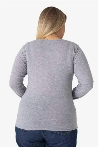 4'lü Paket Renkli Uzun Kollu Hamile Tişört Pamuklu Likralı Yumuşak ve Esnek Kumaş - 6