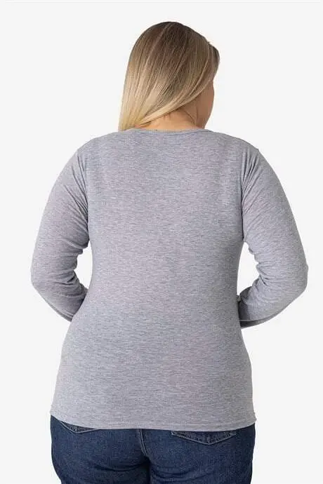 4'lü Paket Renkli Uzun Kollu Hamile Tişört Pamuklu Likralı Yumuşak ve Esnek Kumaş - 6