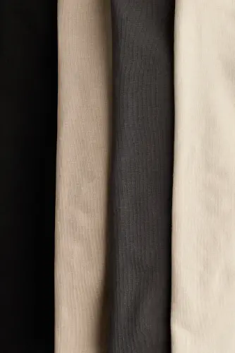 4'lü Pamuklu Jarse Tayt - Bej/Açık bej/Koyu gri/Siyah - H&M (1)