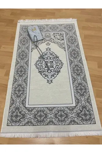 4'lü Şantuk Çantalı Hediyelik Çeyizlik Yasin Tesbih Seccade Seti - GRİ - 2
