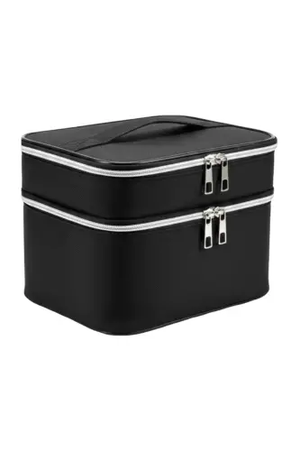 4’lü Set Makyaj ve Kozmetik Seyahat Çantası - Su Geçirmez Düzenleyici Valiz İçi Organizer-İMP SİYAH - NS RELIABLE (1)