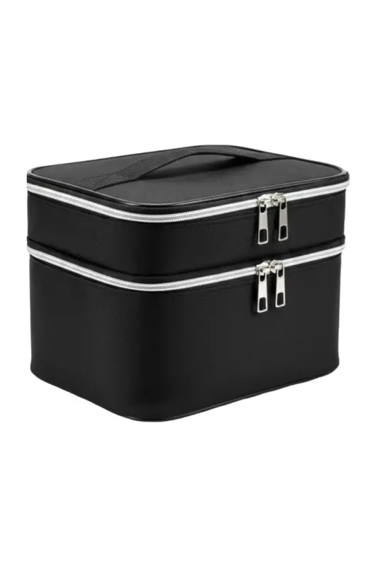 4’lü Set Makyaj ve Kozmetik Seyahat Çantası - Su Geçirmez Düzenleyici Valiz İçi Organizer-İMP SİYAH - 2