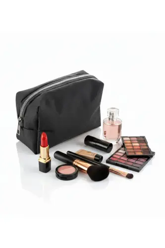 4’lü Set Makyaj ve Kozmetik Seyahat Çantası - Su Geçirmez Düzenleyici Valiz İçi Organizer-İMP SİYAH - 6