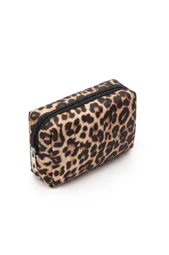 4’lü Set Makyaj ve Kozmetik Seyahat Çantası - Su Geçirmez Düzenleyici Valiz İçi Organizer-Leopar Sarı - 6