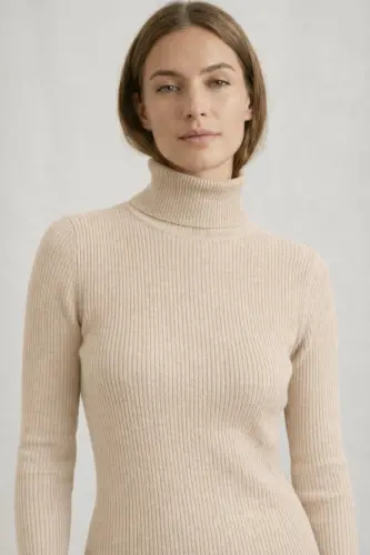 4lü Siyah Beyaz Bej Gri Boğazlı Kazak Mevsimlik Kurtarıcı Parça Pamuklu Balıkçı Yaka Slimfit-Siyah - 4