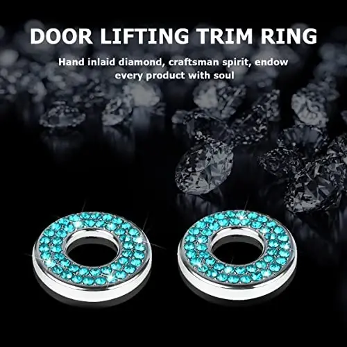 4PCS Bling Inner Car Door Lock Cover Stickers, Rhinestones Pull Rod Bolt Decorations, Crystal Auto Decals for Women Girls, Sparkly Car Door Lock Pin Caps for C Class C200L GLC260 C260L - 3