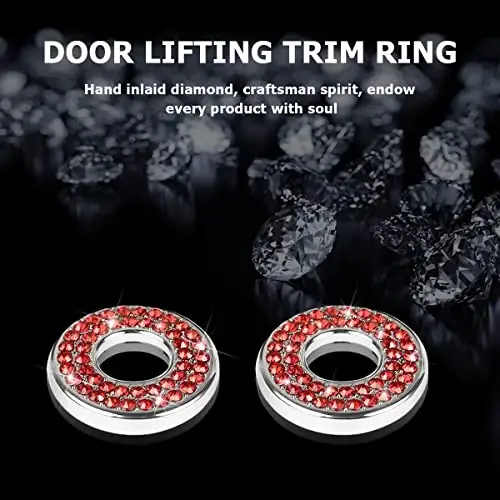 4PCS Bling Inner Car Door Lock Cover Stickers, Rhinestones Pull Rod Bolt Decorations, Crystal Auto Decals for Women Girls, Sparkly Car Door Lock Pin Caps for C Class C200L GLC260 C260L - 3