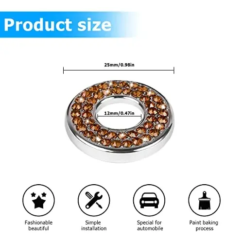 4PCS Bling Inner Car Door Lock Cover Stickers, Rhinestones Pull Rod Bolt Decorations, Crystal Auto Decals for Women Girls, Sparkly Car Door Lock Pin Caps for C Class C200L GLC260 C260L - MOLY MAGNOLIA (1)