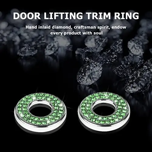 4PCS Bling Inner Car Door Lock Cover Stickers, Rhinestones Pull Rod Bolt Decorations, Crystal Auto Decals for Women Girls, Sparkly Car Door Lock Pin Caps for C Class C200L GLC260 C260L - 3