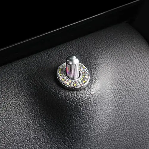 4PCS Bling Inner Car Door Lock Cover Stickers, Rhinestones Pull Rod Bolt Decorations, Crystal Auto Decals for Women Girls, Sparkly Car Door Lock Pin Caps for C Class C200L GLC260 C260L - 5
