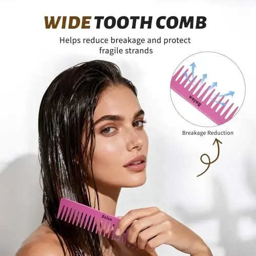 4Pcs Detangling Brush Set for Women - Paddle Brush for Wet or Dry Straight, Long, Thick, Curly, Natural Hair, No More Tangles (Pink) - 11