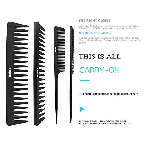 4Pcs Paddle Hair Brush, Detangling Brush and Hair Comb Set for Men and Women, Great On Wet or Dry Hair, No More Tangle Hairbrush for Long Thick Thin Curly Natural Hair - 4