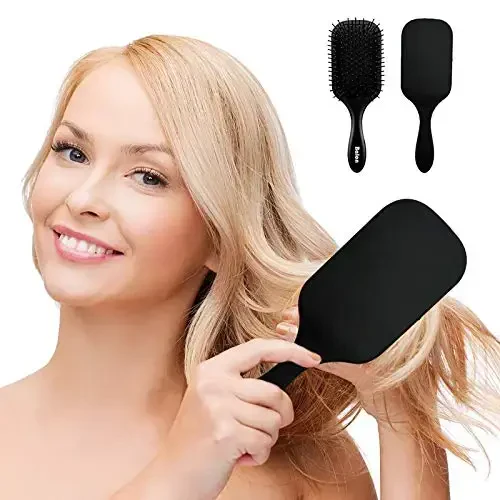 4Pcs Paddle Hair Brush, Detangling Brush and Hair Comb Set for Men and Women, Great On Wet or Dry Hair, No More Tangle Hairbrush for Long Thick Thin Curly Natural Hair - 7