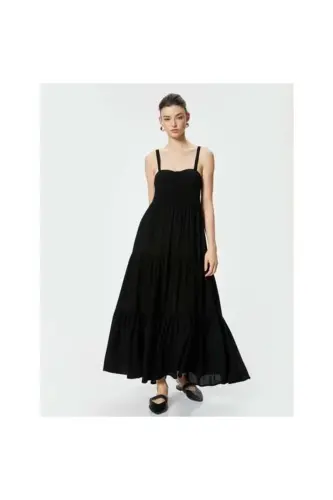 4sak80330ew 999 Black Women's Woven Dress - 1