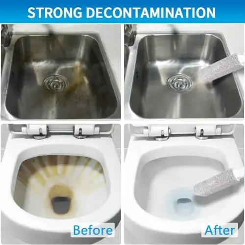 4TH Pumice Stone for Toilet Bowl Cleaning,Scouring Stick with Handle,Powerfully Away Limescale Stain,Hard Water Ring, Calcium Buildup,Iron,Rust.Remover for Tile Bath-tub - 2 Pack - 4