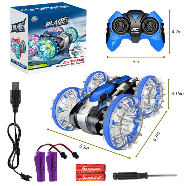 5-12 Yaş Erkek Çocuklar İçin Amfibi RC Araba, Çocuklar İçin 2.4 GHz Uzaktan Kumandalı Tekne, Su Geçirmez RC Canavar Kamyon, Dublör Araba, 4WD Uzaktan Kumandalı Araç, Erkek Kız Hediyeler, Her Arazide Su, Plaj, Havuz Oyuncağı - 4