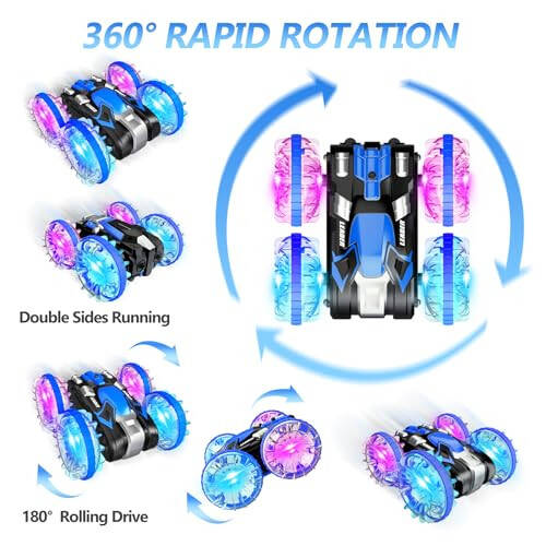 5-12 Yaş Erkek Çocuklar İçin Amfibi RC Araba, Çocuklar İçin 2.4 GHz Uzaktan Kumandalı Tekne, Su Geçirmez RC Canavar Kamyon, Dublör Araba, 4WD Uzaktan Kumandalı Araç, Erkek Kız Hediyeler, Her Arazide Su, Plaj, Havuz Oyuncağı - 8