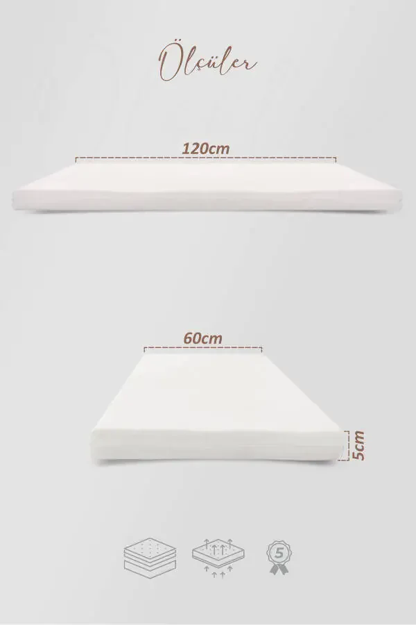 5 Cm Visco Mattress, Baby & Child Crib Mattress, Park Bed, Co-sleeper & Baby Beds Lux - 2
